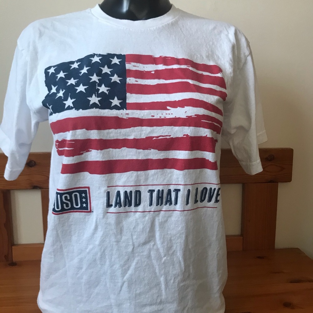 Bayside 3/$21 Junior M American Flag 🇺🇸 Tee